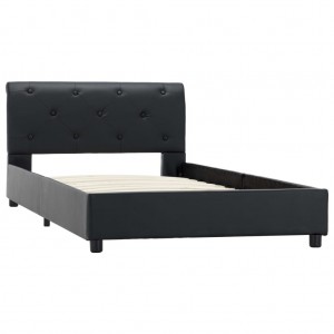 Estructura de cama de cuero sintético negro 90x200 cm H