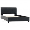 Estrutura de cama 90x200 cm couro artificial preto 2