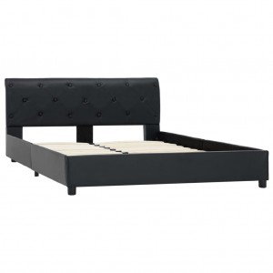 Estrutura de cama 140x200 cm couro artificial preto H