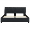 Estrutura de cama 140x200 cm couro artificial preto 3