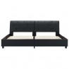 Estrutura de cama 160x200 cm couro artificial preto 3