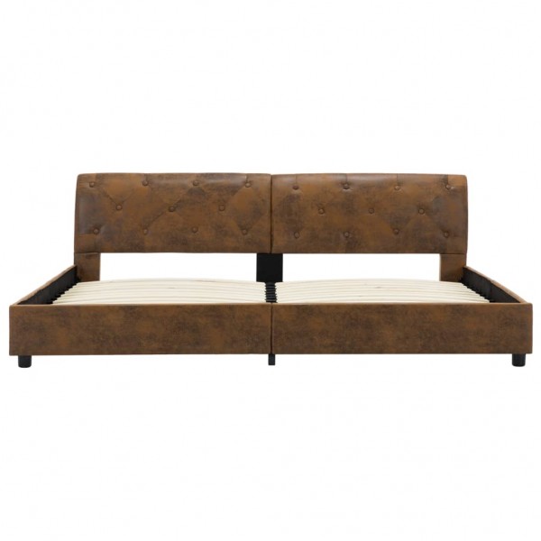 Estrutura de cama 180x200 cm camurça artificial castanho M 3