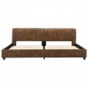 Estrutura de cama 180x200 cm camurça artificial castanho 3