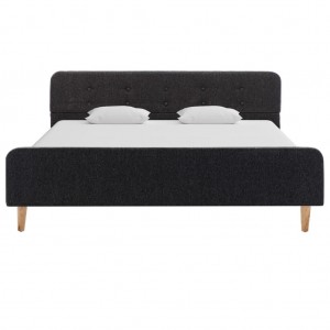 Estructura de cama de arpillera gris oscuro 140x200 cm H