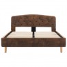 Estrutura de cama 120x200 cm camurça artificial castanho 3