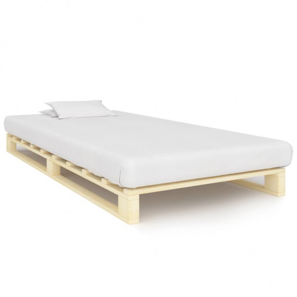 Estructura de cama de palés madera maciza de pino 90x200 cm D