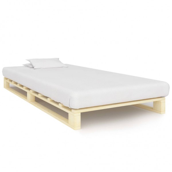 Estructura de cama de palés madera maciza de pino 100x200 cm D