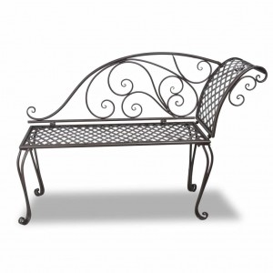Chaise lounge para jardim 128 cm aço antigo castanho H