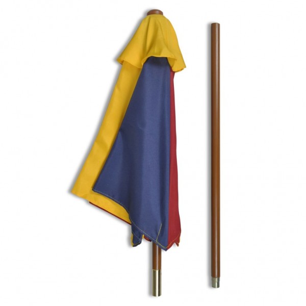 Mesa de picnic y bancos de niños y sombrilla madera multicolor M 5