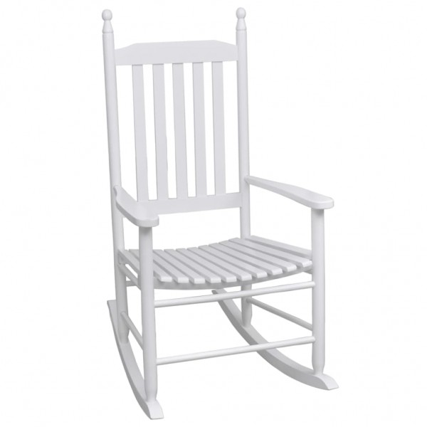 Mecedora de madera con asiento curvado madera blanca D