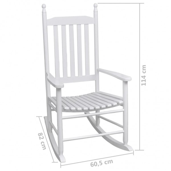 Mecedora de madera con asiento curvado madera blanca M 5