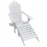 Silla de jardín con otomana madera blanca 1