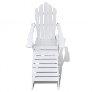 Silla de jardín con otomana madera blanca H