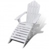 Silla de jardín con otomana madera blanca 3