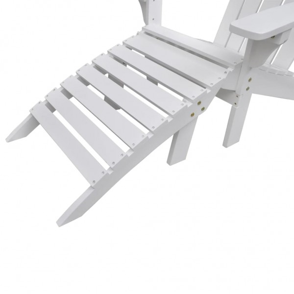 Silla de jardín con otomana madera blanca M 5