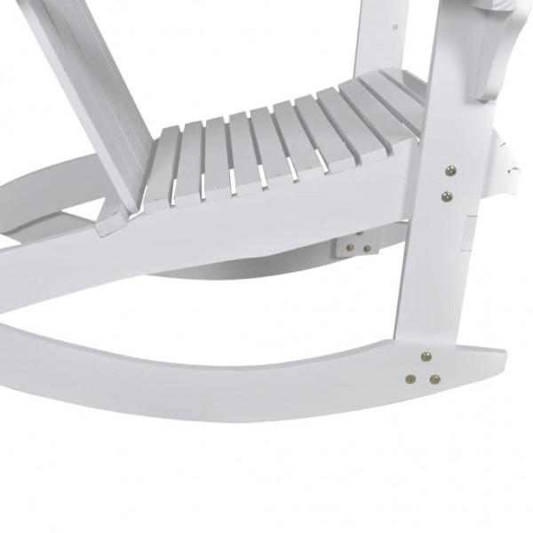 Silla mecedora de jardín de madera blanca M 5