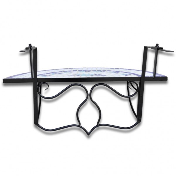 Mesa de balcón colgante mosaico azul y blanco M 5