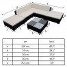 Set muebles de jardín 6 piezas y cojines ratán sintético negro 3