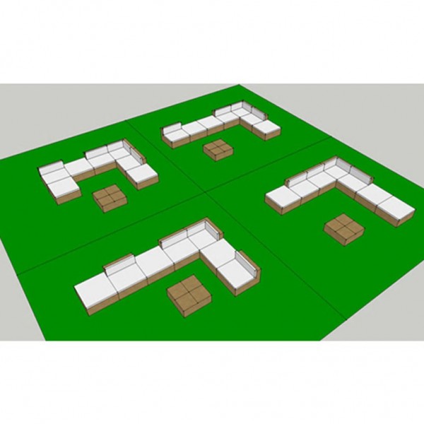 Set muebles de jardín 8 piezas y cojines ratán sintético negro M 4