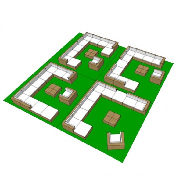 Set muebles de jardín y cojines 12 pzas ratán sintético marrón M 5