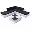 Set muebles de jardín 6 piezas y cojines ratán sintético blanco 1