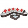 Set muebles de jardín 8 piezas y cojines ratán sintético marrón 2