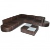 Set muebles de jardín 8 piezas y cojines ratán sintético marrón 4