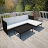 Set de muebles de jardín 3 pzas y cojines ratán sintético negro 1