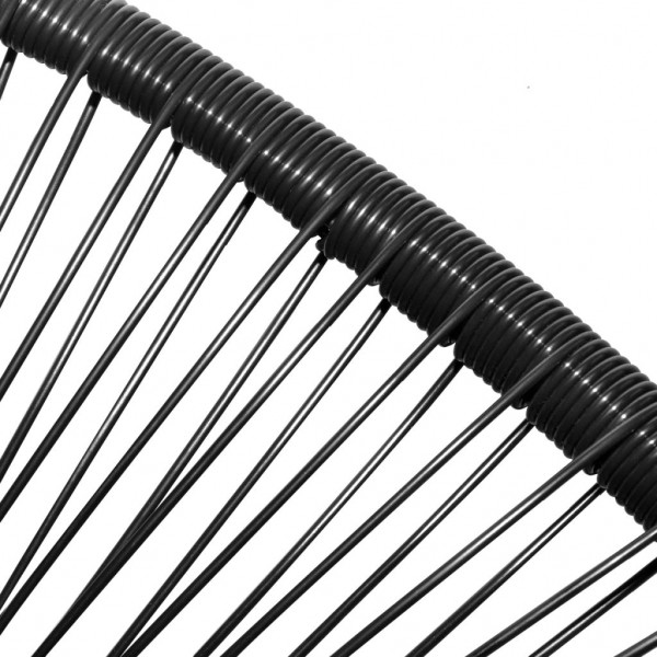 Silla redonda ratán sintético negro M 3