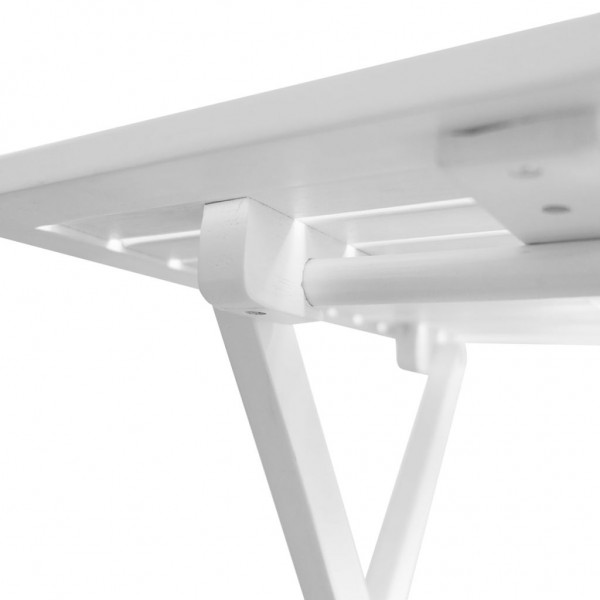 Mesa terraza bistró madera maciza de acacia blanco 46x46x47 cm M 3