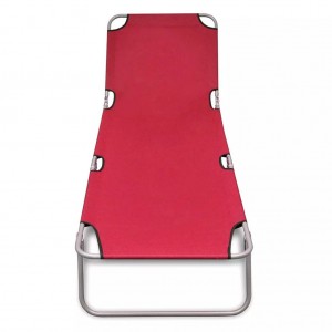 Tumbona plegable de acero con recubrimiento polvo roja H