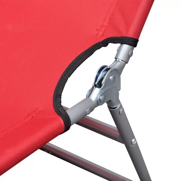 Tumbona plegable de acero con recubrimiento polvo roja M 4