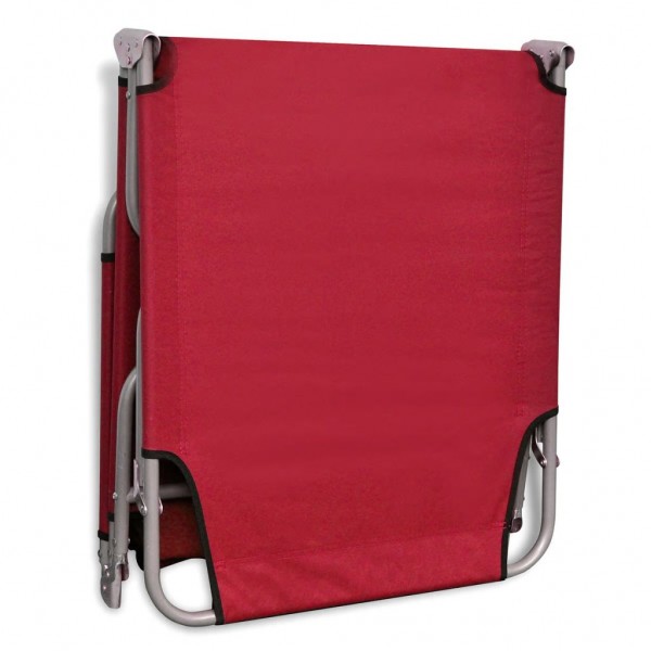 Tumbona plegable de acero con recubrimiento polvo roja M 5