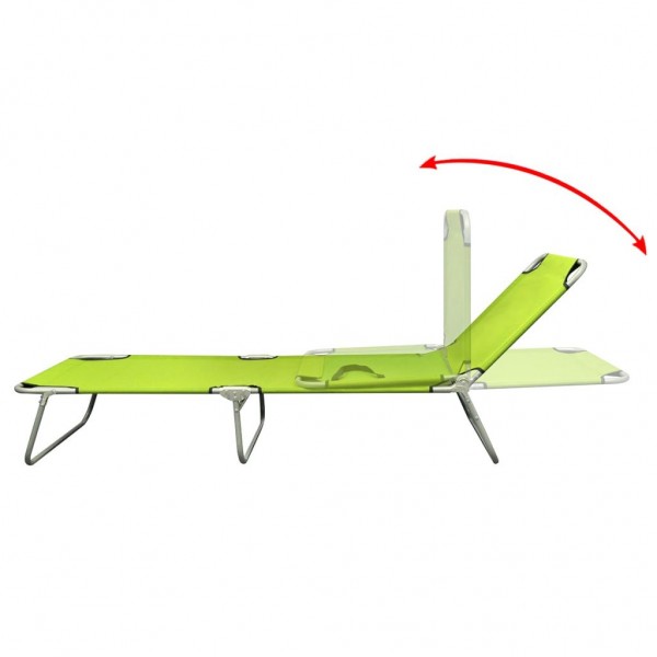 Tumbona plegable de acero con recubrimiento polvo verde manzana M 3