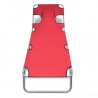 Tumbona plegable de acero con cojín de cabeza acero roja 3