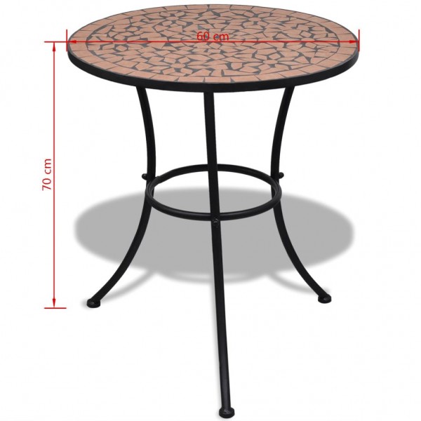 Mesa de bistro de mosaico terracota 60 cm M 5