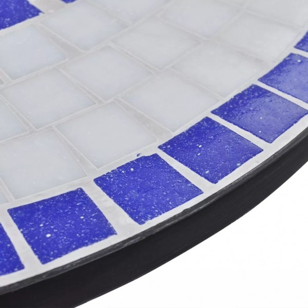 Mesa de bistro terraza mosaico azul y blanco 60 cm M 4