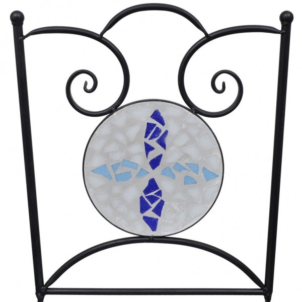 Cadeiras de bistrô dobráveis 2 pcs cerâmica azul e branco M 4