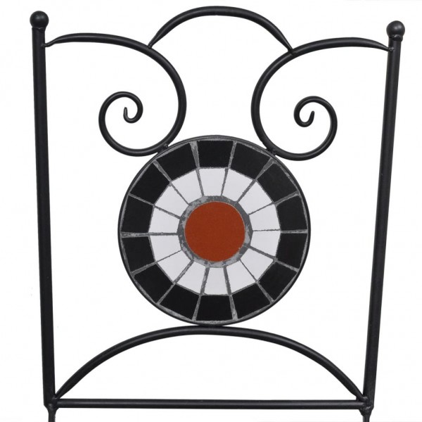 Cadeiras de bistrô dobráveis 2 pcs cerâmica terracota e branco M 4