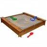 Arenero de jardín para niños cuadrado de madera 1