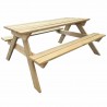 Mesa de picnic de madera de pino 150x135x71.5 cm 1