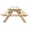 Mesa de picnic de madera de pino 150x135x71.5 cm 3