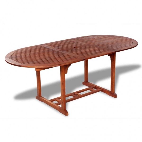 Mesa de jardín madera maciza de acacia 200x100x75 cm D
