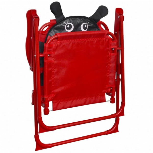 Set mesa y sillas de jardín infantil 3 pzas con sombrilla rojo M 5