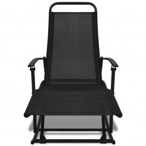Silla mecedora de jardín acero y textilene negro H