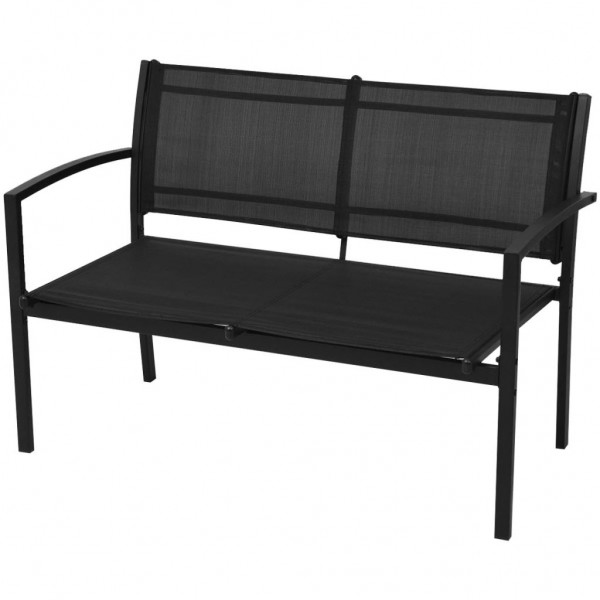 Set de muebles de jardín 4 piezas textilene negro M 4