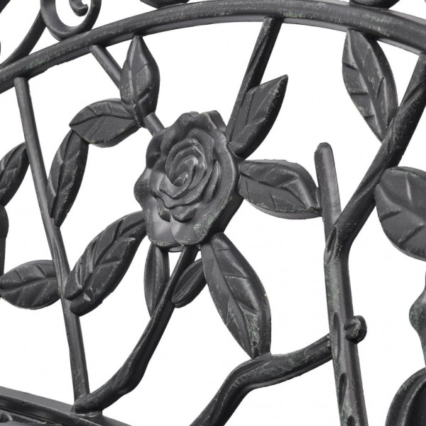 Banco de jardín de aluminio fundido verde 100 cm M 3