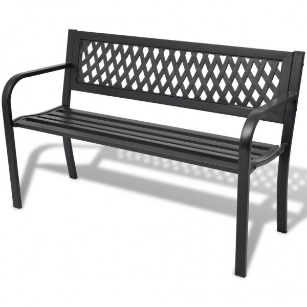 Banco de jardín 118 cm acero negro D