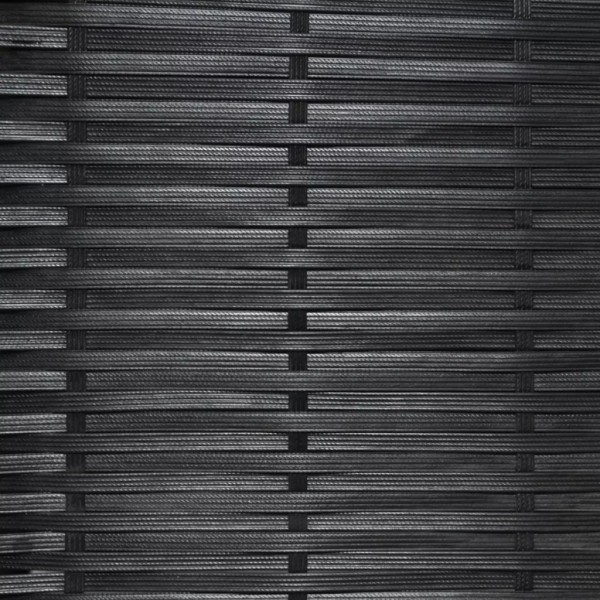 3 pcs conjunto bistrô com almofadões vime PE preto M 3