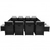 Set comedor de jardín 13 piezas y cojines ratán sintético negro 3
